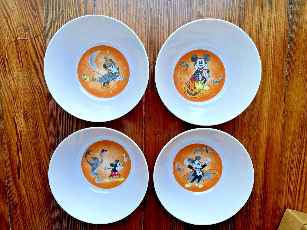Disney Pottery Barn Mickey Mouse holiday Bowl Halloween party school kid SET 4 ]