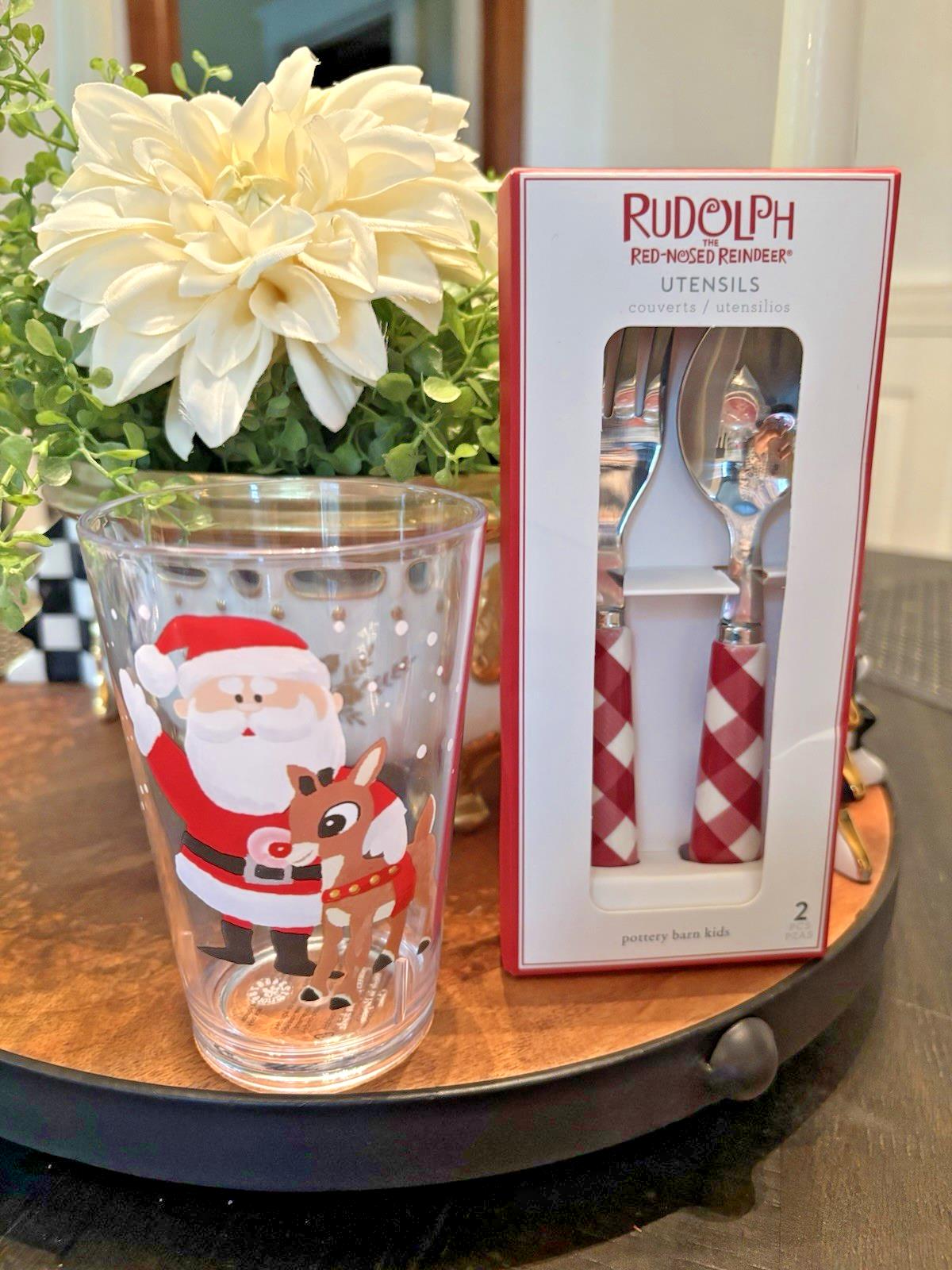 Disney Pottery Barn Holiday party Rudolph Christmas UTENSIL CUP Birthday Kid ??
