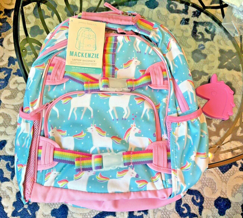 Pottery Barn school Disney LG BACKPACK Rainbow Unicorn Girl Travel Bag ??Heart n