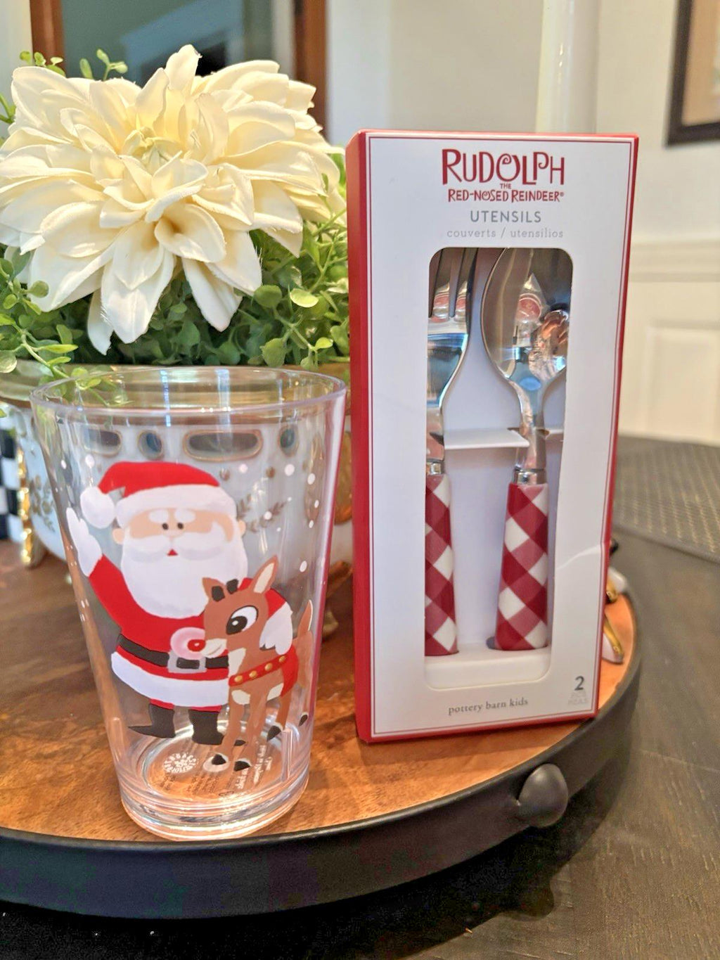 Disney Pottery Barn Holiday party Rudolph Christmas UTENSIL CUP Birthday Kid ??
