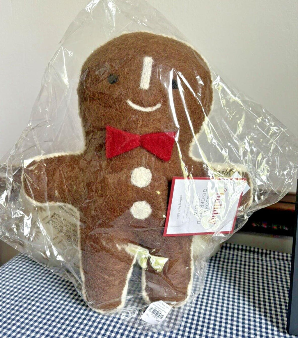 Pottery Barn Christmas Holiday Gingerbread bed pillow gift Birthday Disney kid \