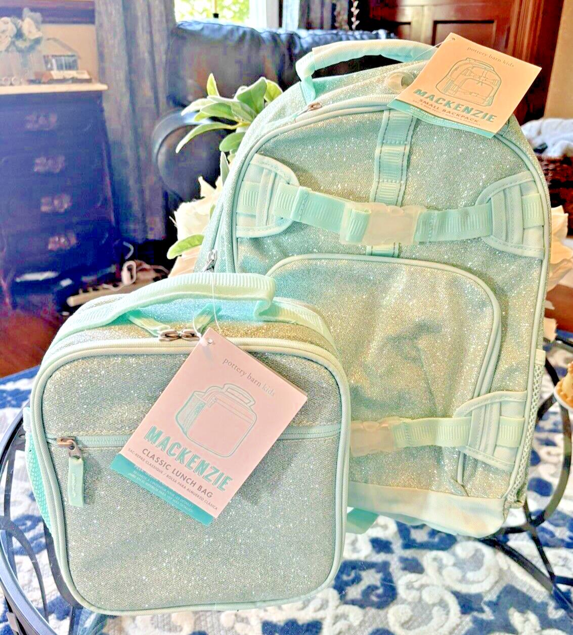 Pottery Barn School Glitter Backpack Disney+LUNCH BOX+ Rainbow ICE girl TRAVEL .