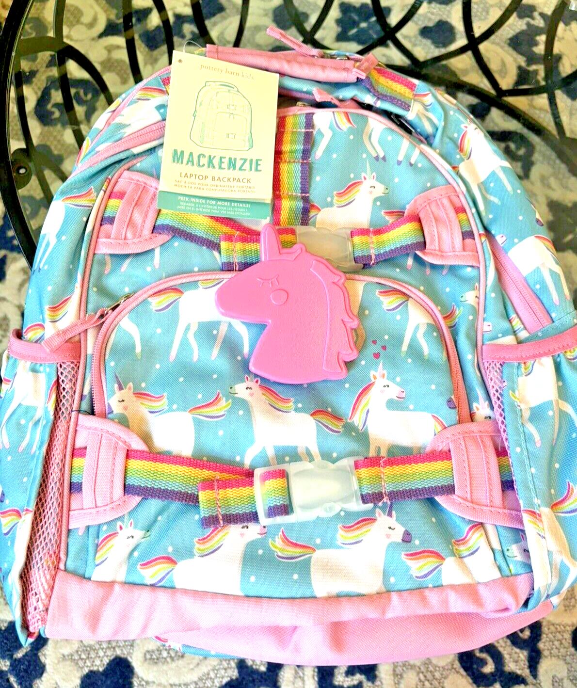 Pottery Barn school Disney LG BACKPACK Rainbow Unicorn Girl Travel Bag ??Heart n