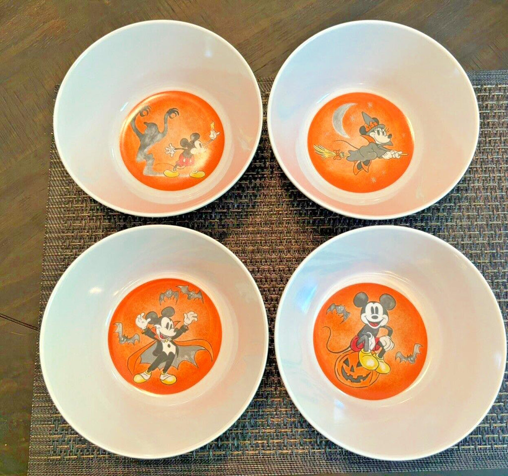 Disney Pottery Barn Mickey Mouse holiday Bowl Halloween party school kid SET 4 ]