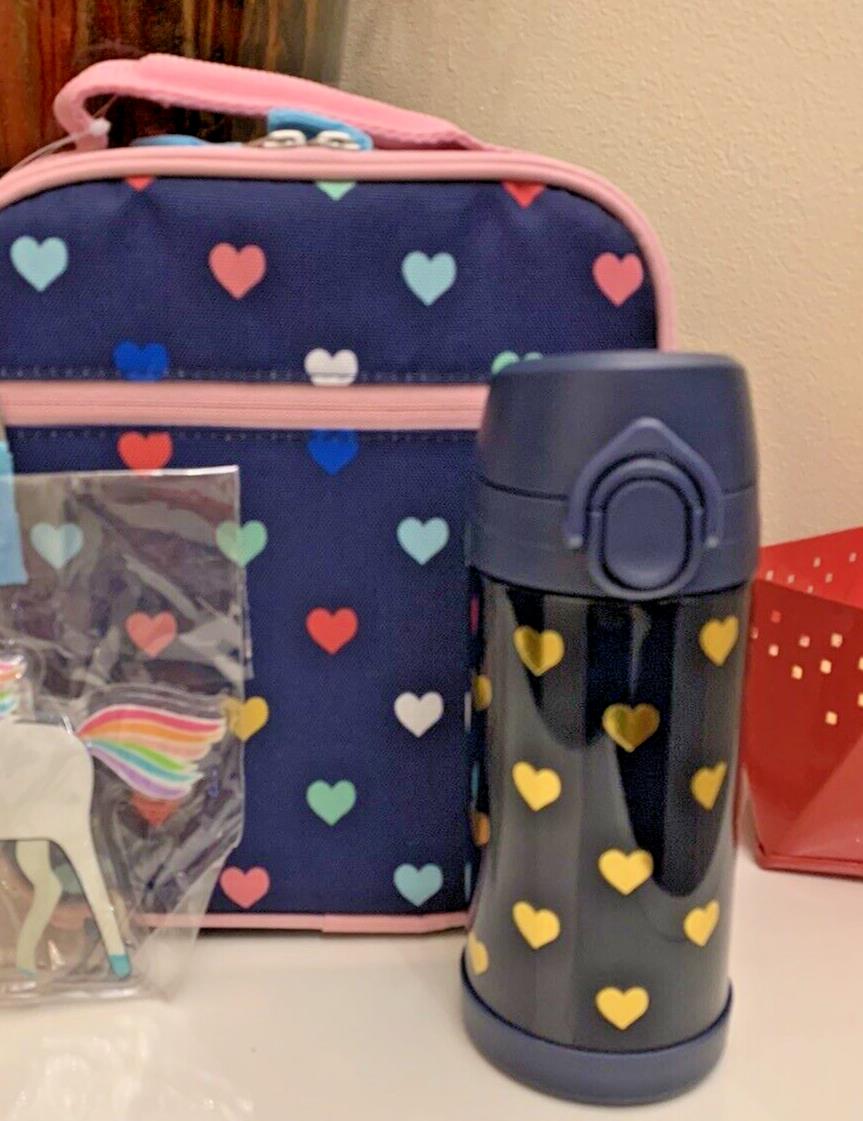 School Pottery Barn kids Disney BACKPACK travel bag+Water +Lunch BOX+Unicorn [
