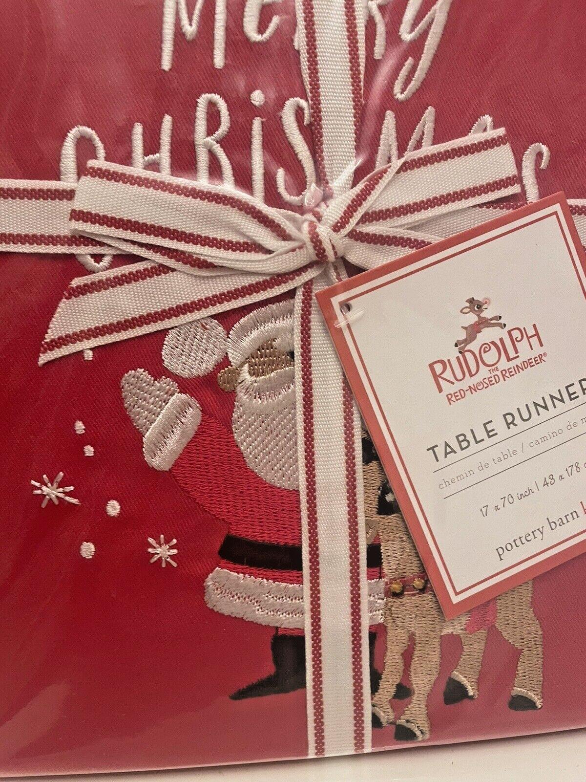 Pottery Barn holiday Christmas ?? Santa Rudolph Disney party Table runner Gift
