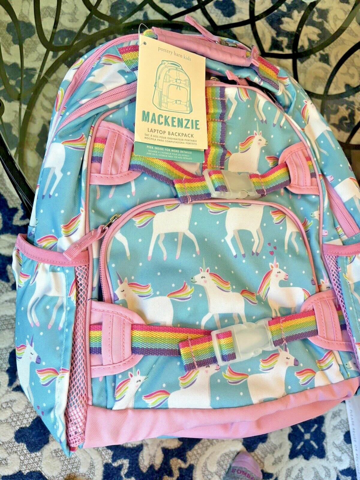 Pottery Barn school Disney LG BACKPACK Rainbow Unicorn Girl Travel Bag ??Heart n