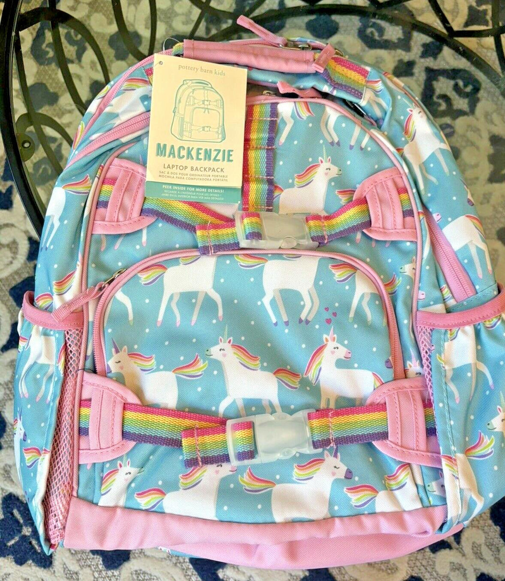 Pottery Barn school Disney LG BACKPACK Rainbow Unicorn Girl Travel Bag ??Heart n