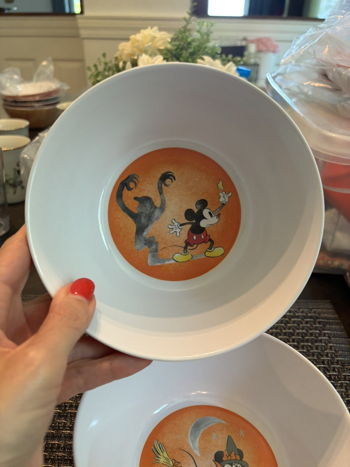 Disney Pottery Barn Mickey Mouse holiday Bowl Halloween party school kid SET 4 ]