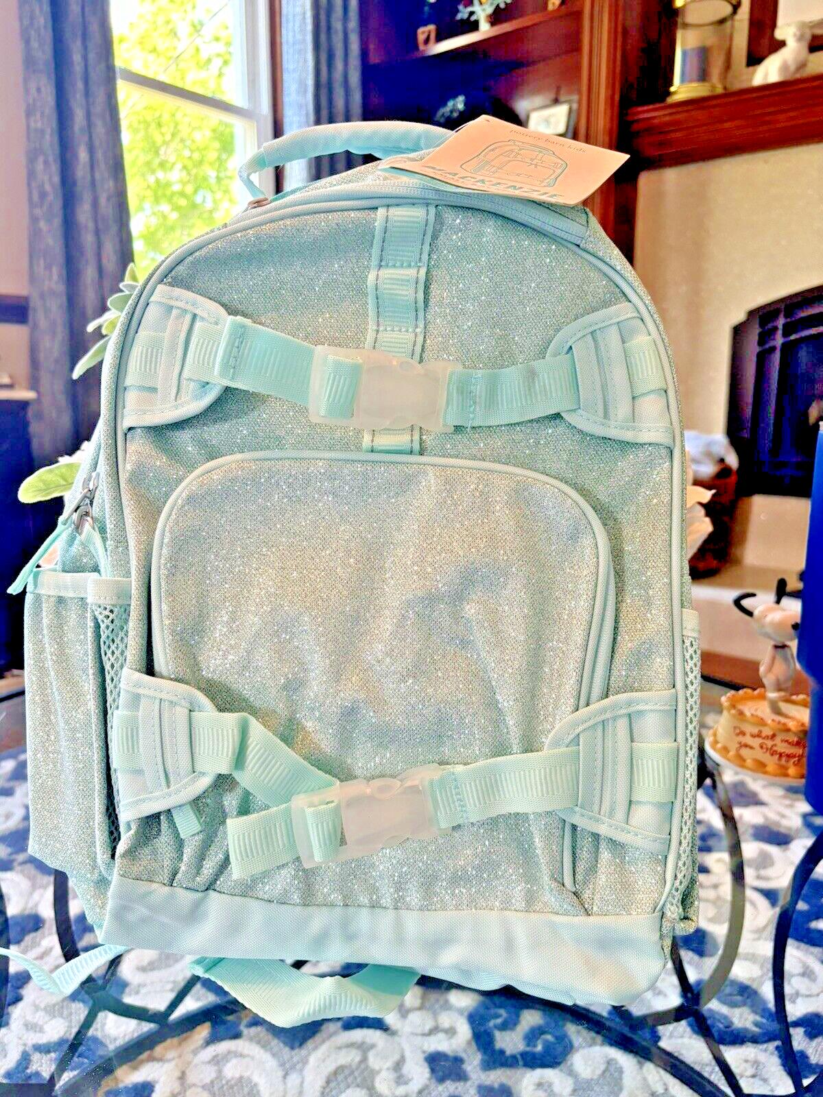 Pottery Barn School Glitter Backpack Disney+LUNCH BOX+ Rainbow ICE girl TRAVEL .