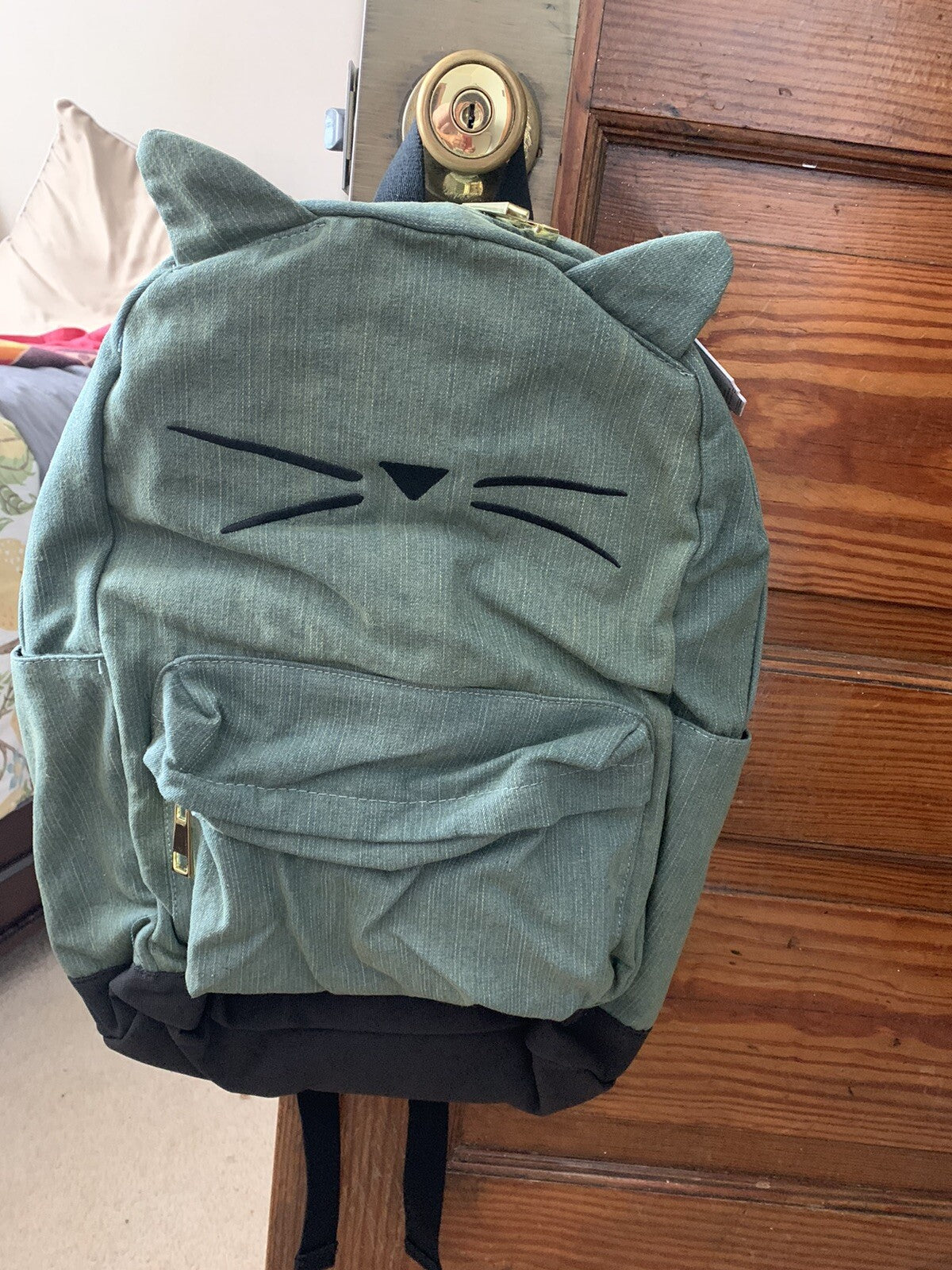 Pottery barn School BACKPACK LARGE cat rainbow ??  Travel girl Party gift