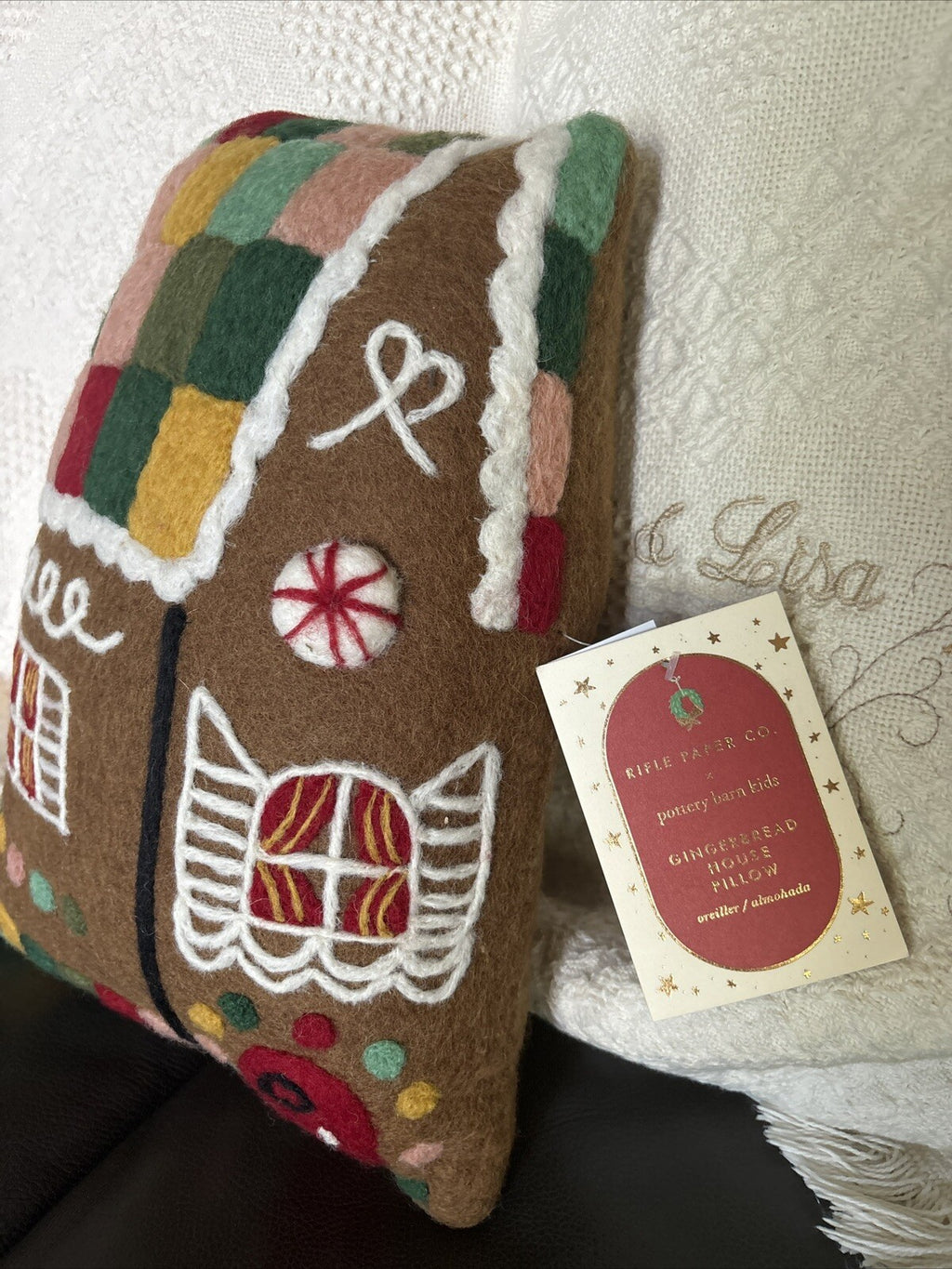 Pottery Barn Gingerbread Disney Christmas Holiday pillow gift set party SET 2 ??