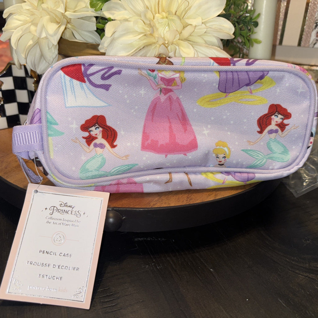 Pottery Barn school DISNEY Princess pencil bag Cinderella Belle Ariel pre k .