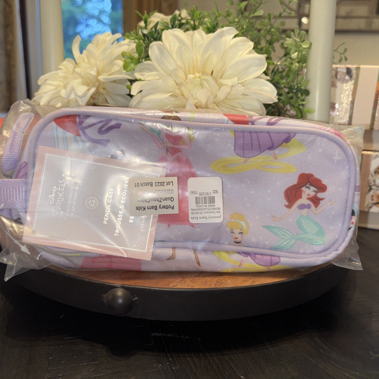 Pottery Barn school DISNEY Princess pencil bag Cinderella Belle Ariel pre k .