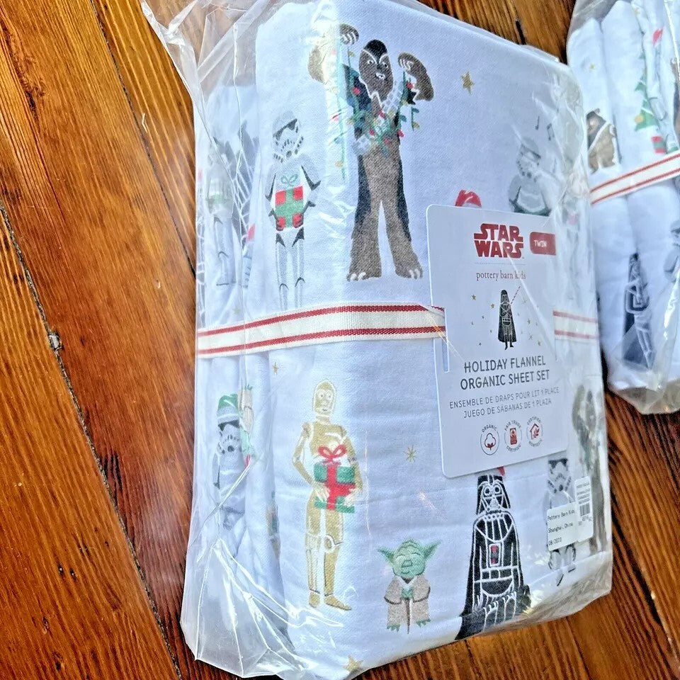 Pottery Barn Kids STAR WARS HOLIDAY FULL Sheet Set Christmas SCHOOL KID DISNEY ,