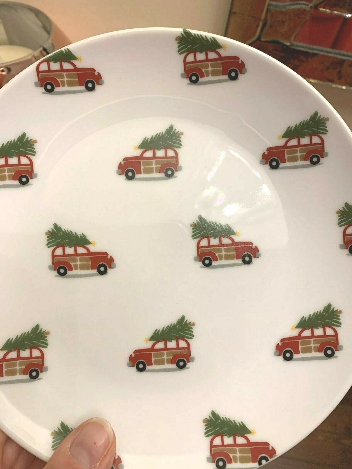 Pottery Barn holiday Plate Christmas party appetizer dessert kid SET 4 \