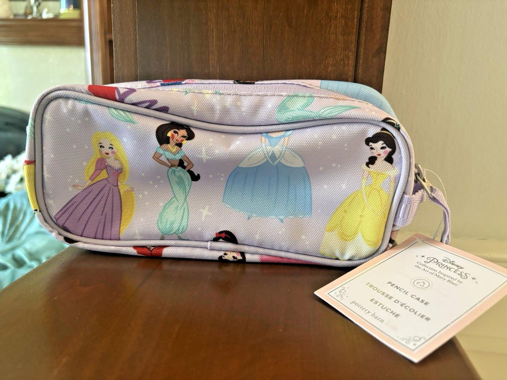 Pottery Barn school DISNEY Princess pencil bag Cinderella Belle Ariel pre k .