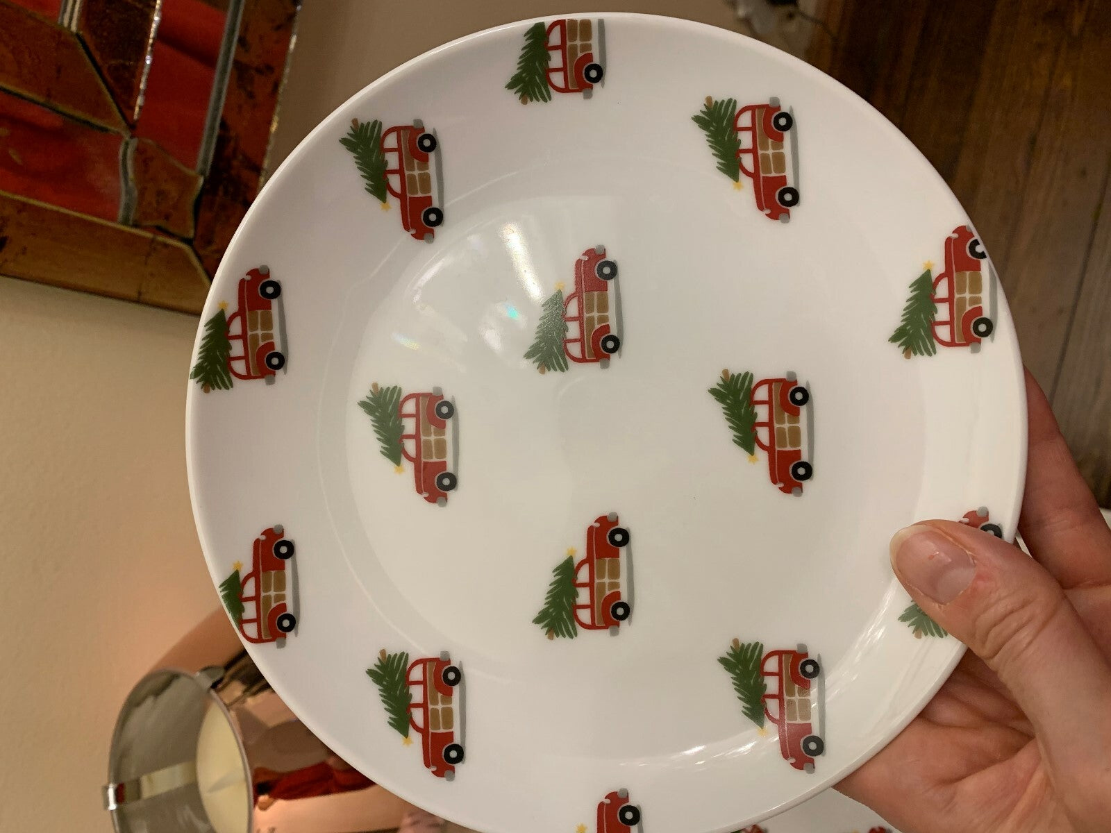 Pottery Barn holiday Plate Christmas party appetizer dessert kid SET 4 \