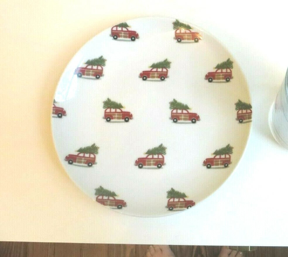 Pottery Barn holiday Plate Christmas party appetizer dessert kid SET 4 \