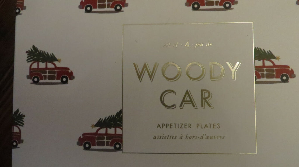 Pottery Barn holiday Plate Christmas party appetizer dessert kid SET 4 \
