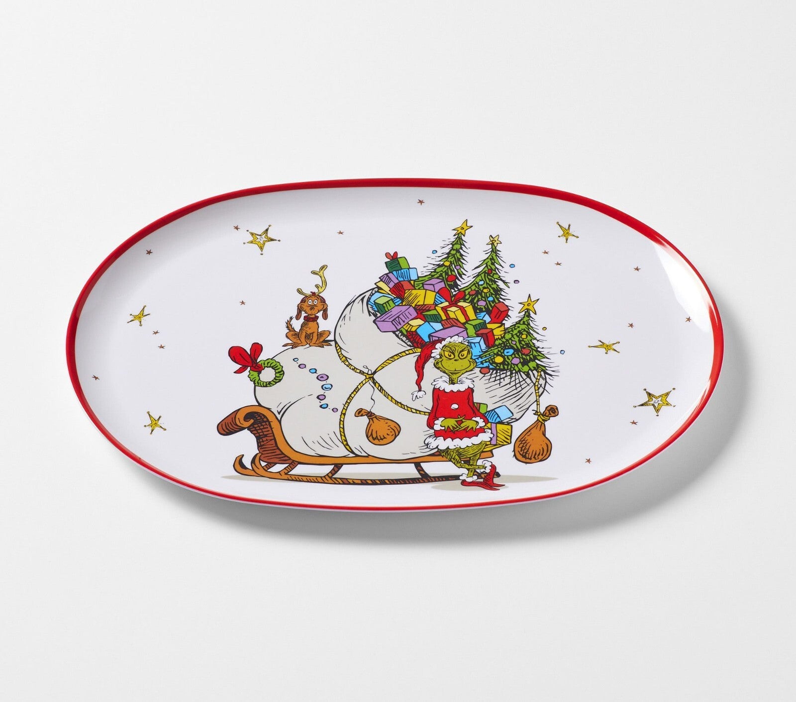 Pottery Barn GRINCH Holiday platter Christmas party plate gift tray Disney  -