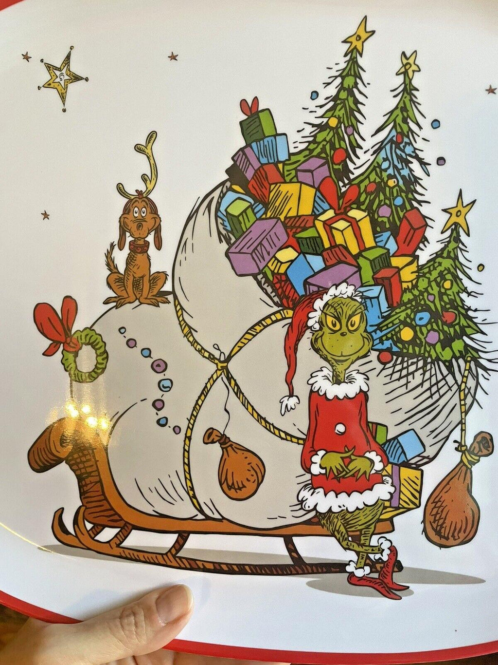 Pottery Barn GRINCH Holiday platter Christmas party plate gift tray Disney  -