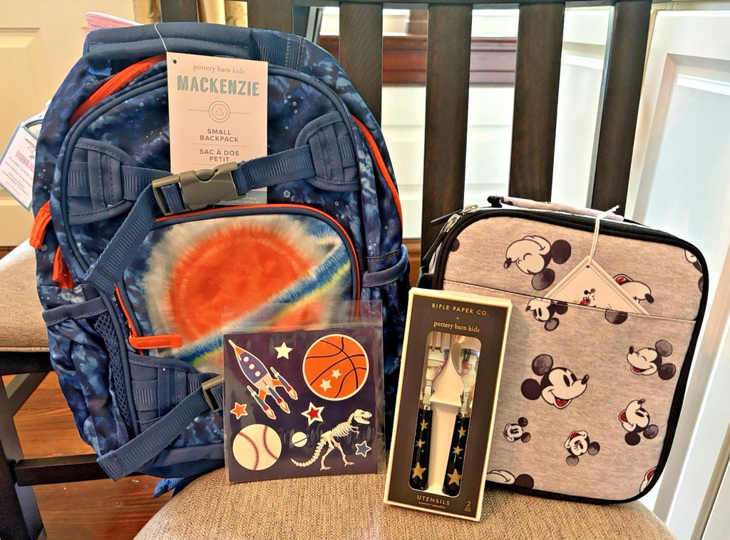 School Pottery barn Kid Disney Mickey Space BACKPACK LUNCH Dinosaur travel BAG .
