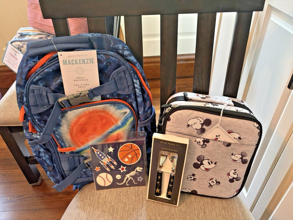 School Pottery barn Kid Disney Mickey Space BACKPACK LUNCH Dinosaur travel BAG .