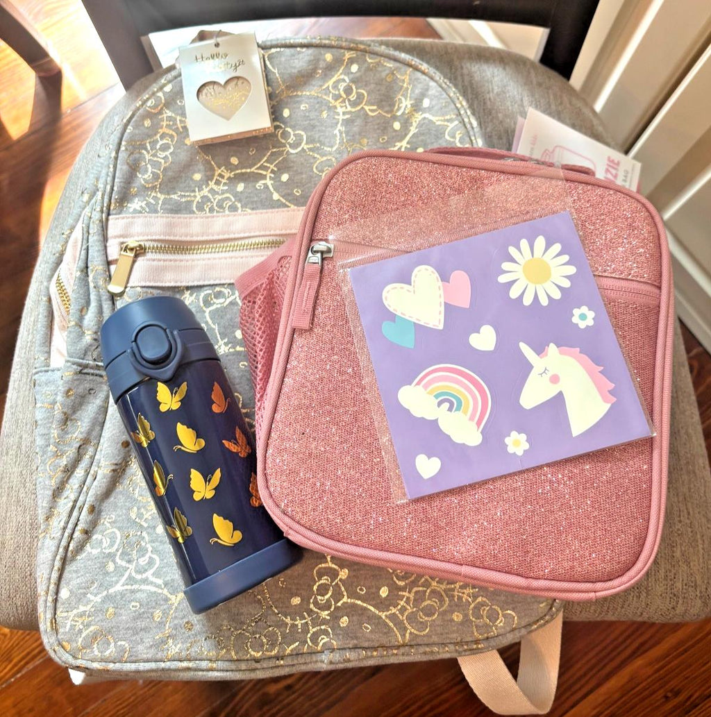 Pottery Barn School Disney Hello Kitty LARG BACKPACK + LUNCH WATER Travel bag .