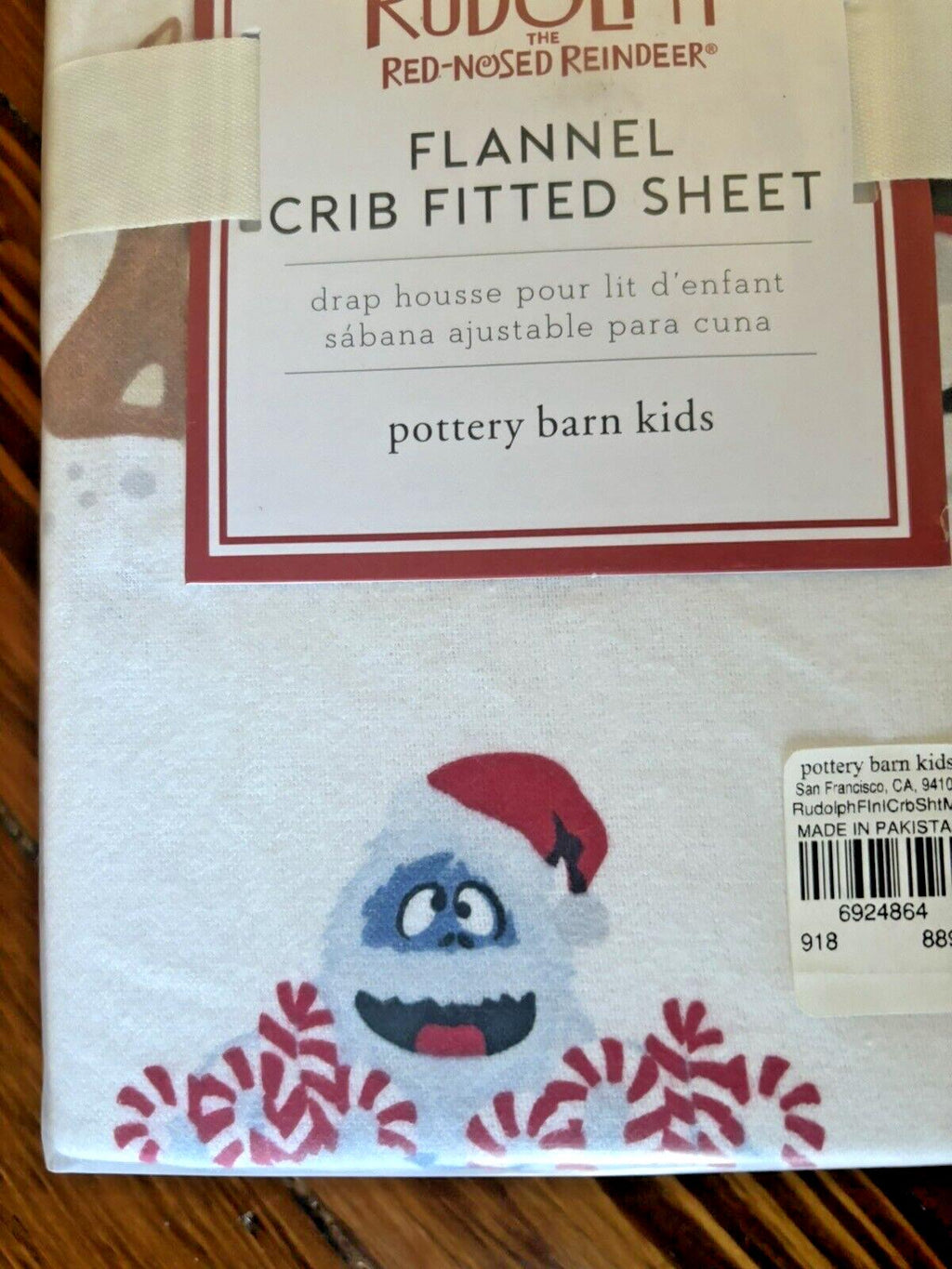 Pottery barn Holiday Christmas Rudolph Crib Toddler SHEET baby kid Disney gift '
