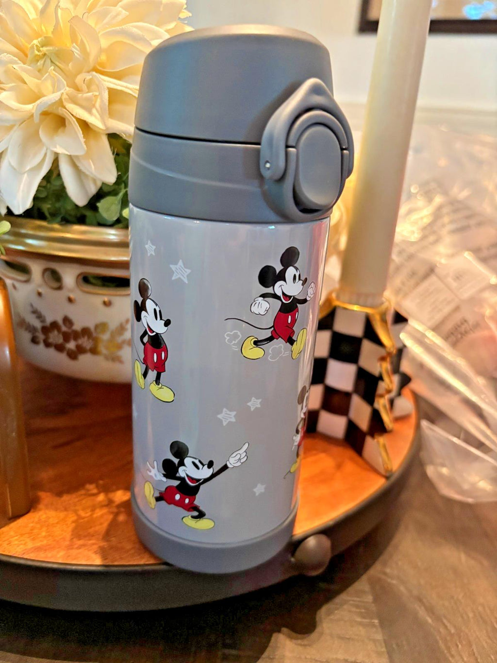 Pottery barn school Disney Mickey Water Bottle Dinosaur Jurassic baseball boy .