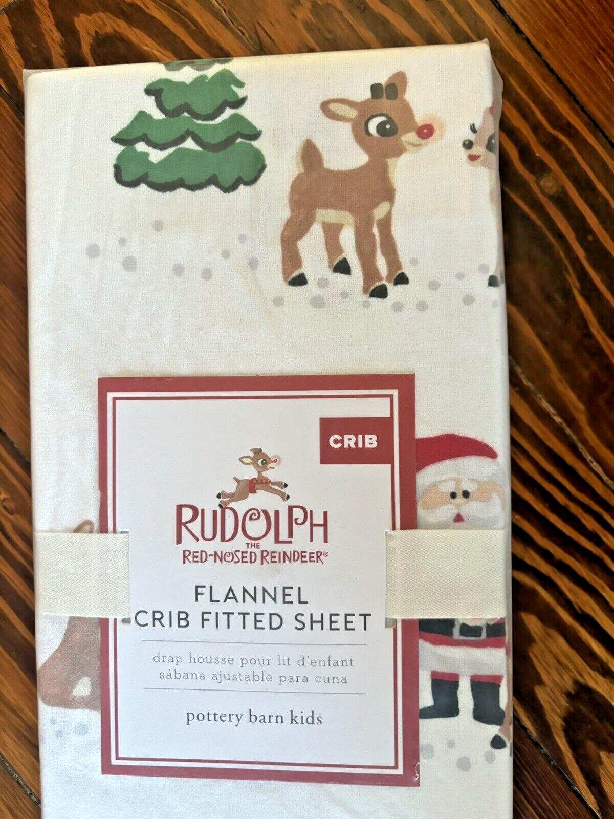 Pottery barn Holiday Christmas Rudolph Crib Toddler SHEET baby kid Disney gift '