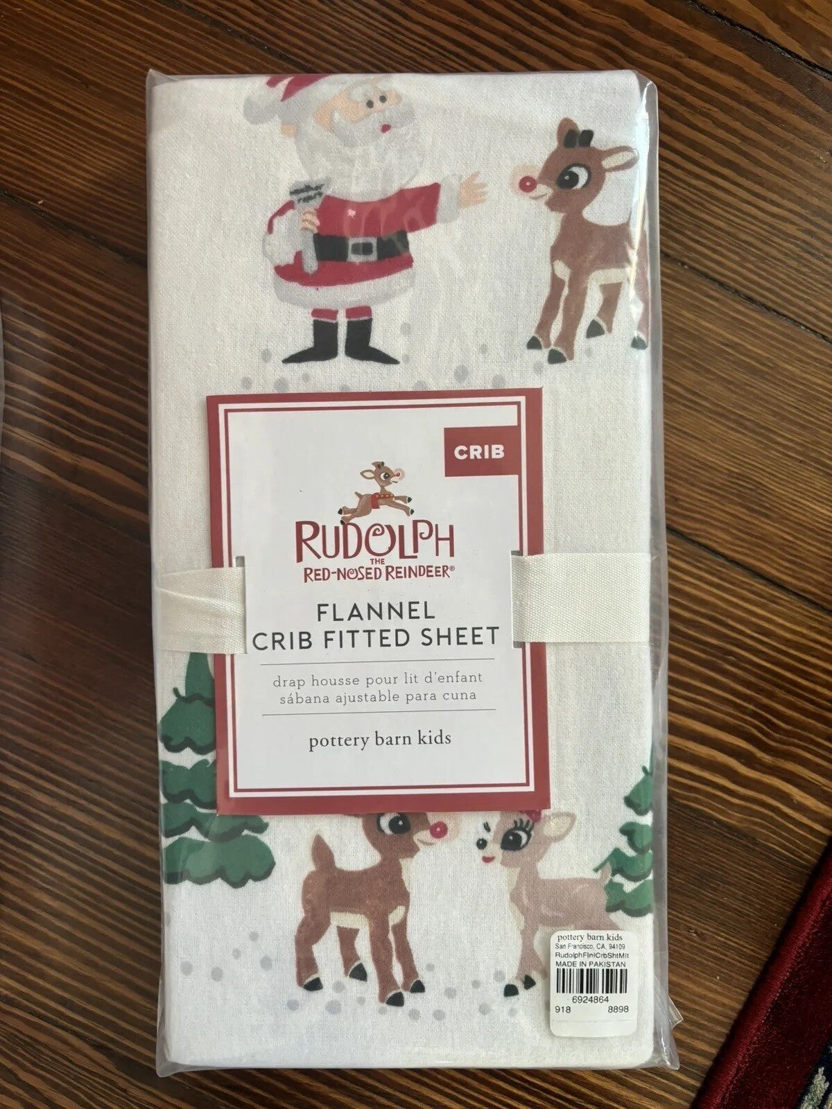 Pottery barn Holiday Christmas Rudolph Crib Toddler SHEET baby kid Disney gift '