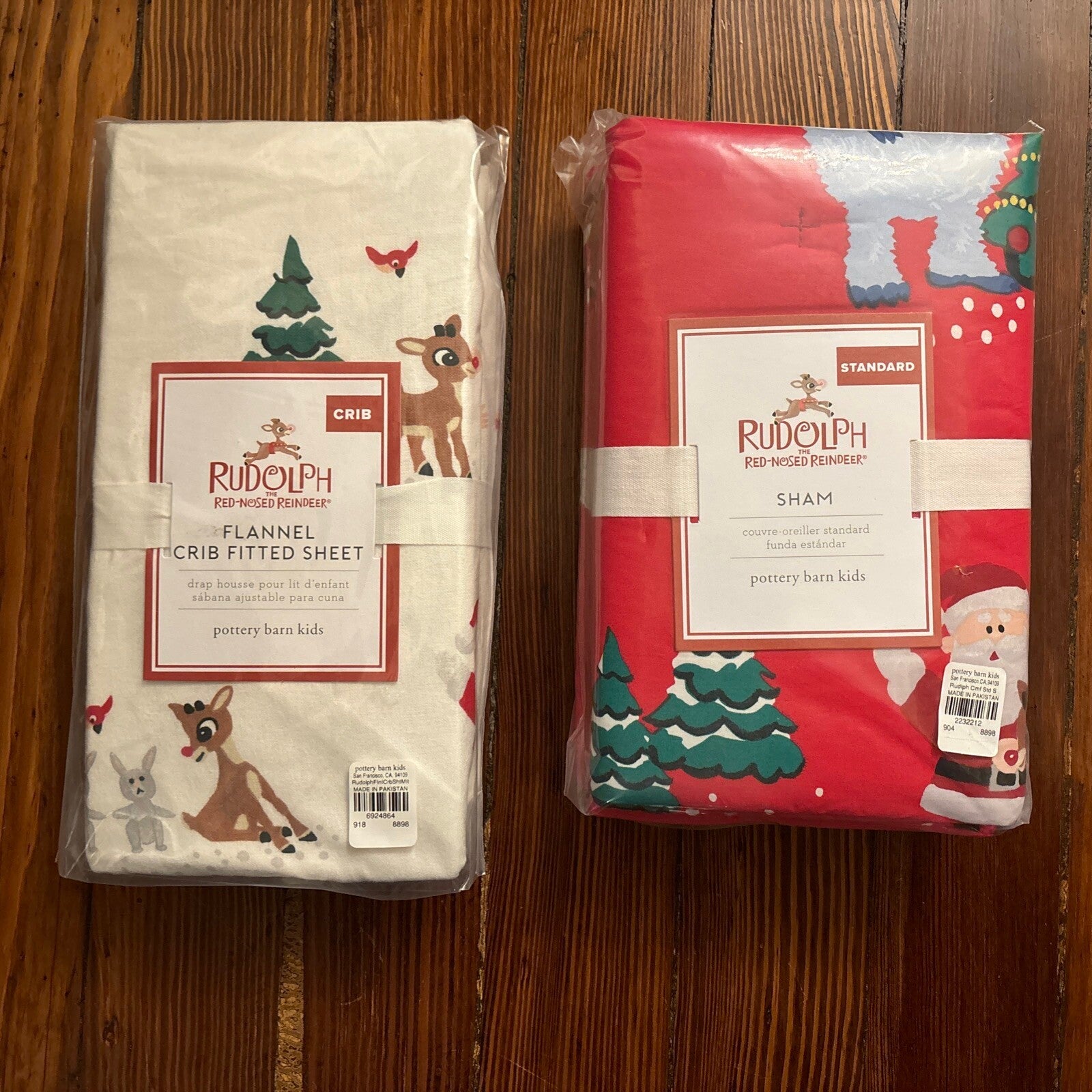 Pottery barn Holiday Christmas Rudolph Crib Toddler SHEET baby kid Disney gift '