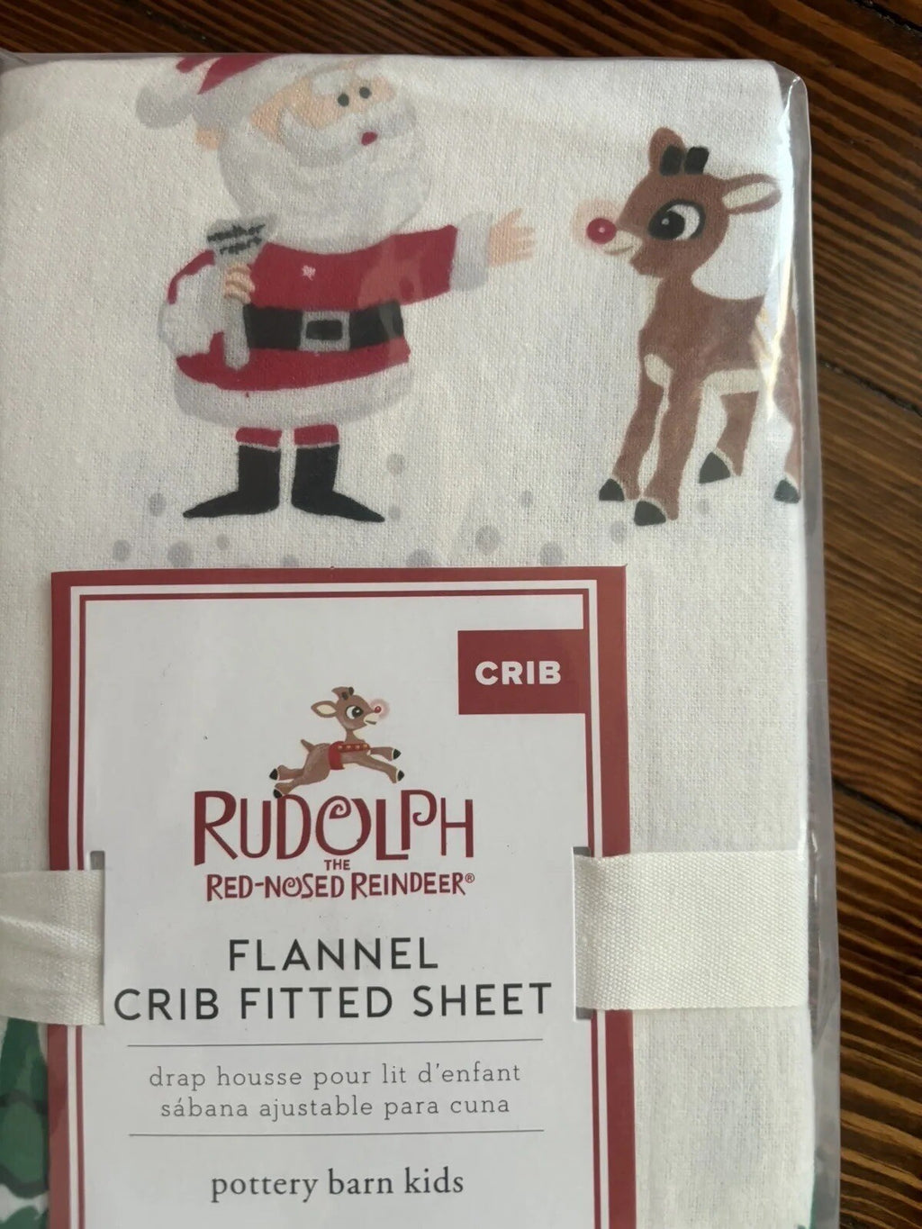 Pottery barn Holiday Christmas Rudolph Crib Toddler SHEET baby kid Disney gift '