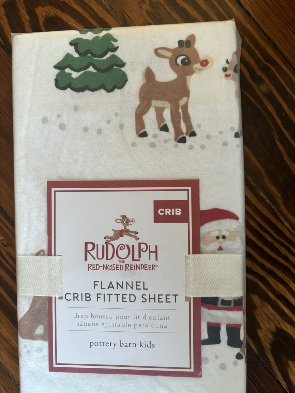 Pottery barn Holiday Christmas Rudolph Crib Toddler SHEET baby kid Disney gift '