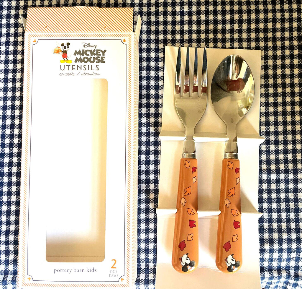 school Pottery Barn Disney Mickey Mouse holiday Utensil Set gift party kids -[