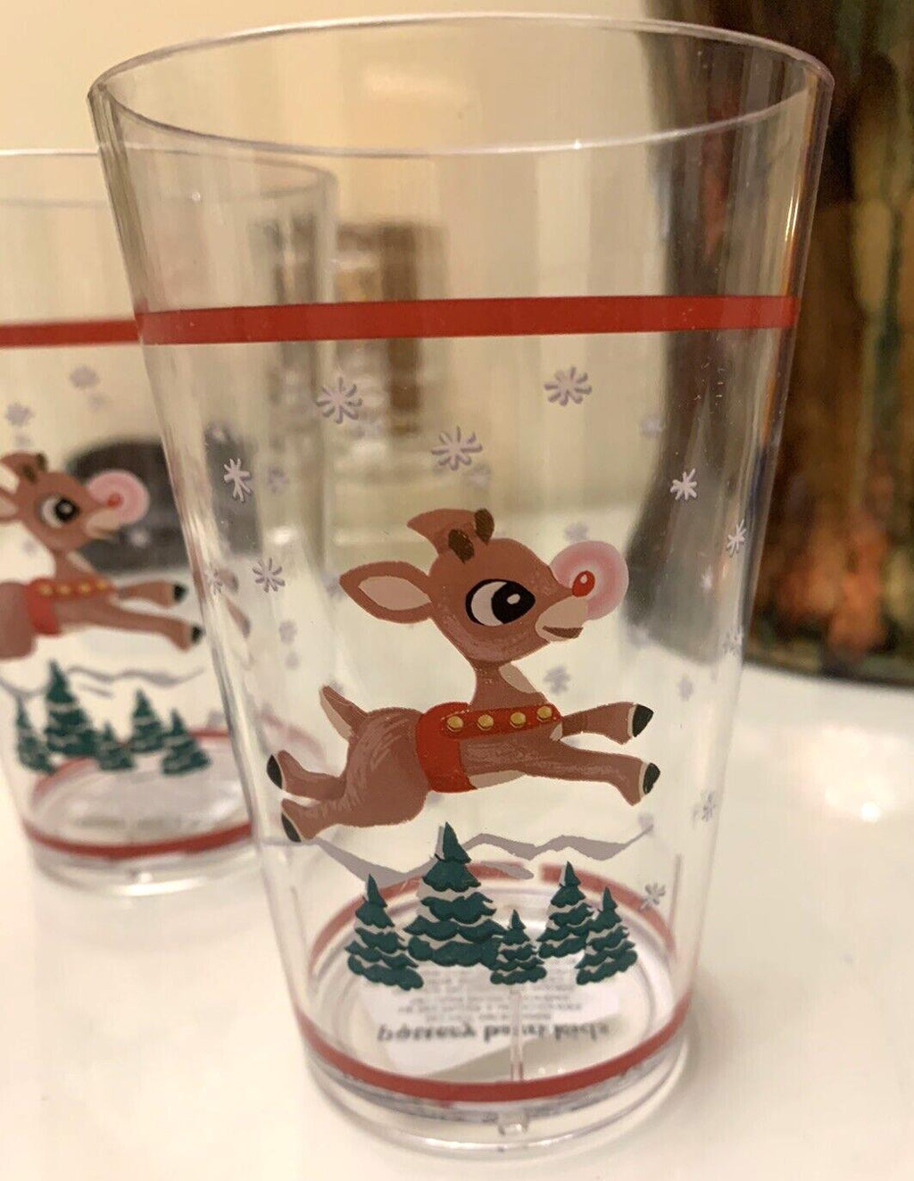 Pottery Barn Rudolph Reindeer Santa Christmas Tree holiday gift party SET 2 ]