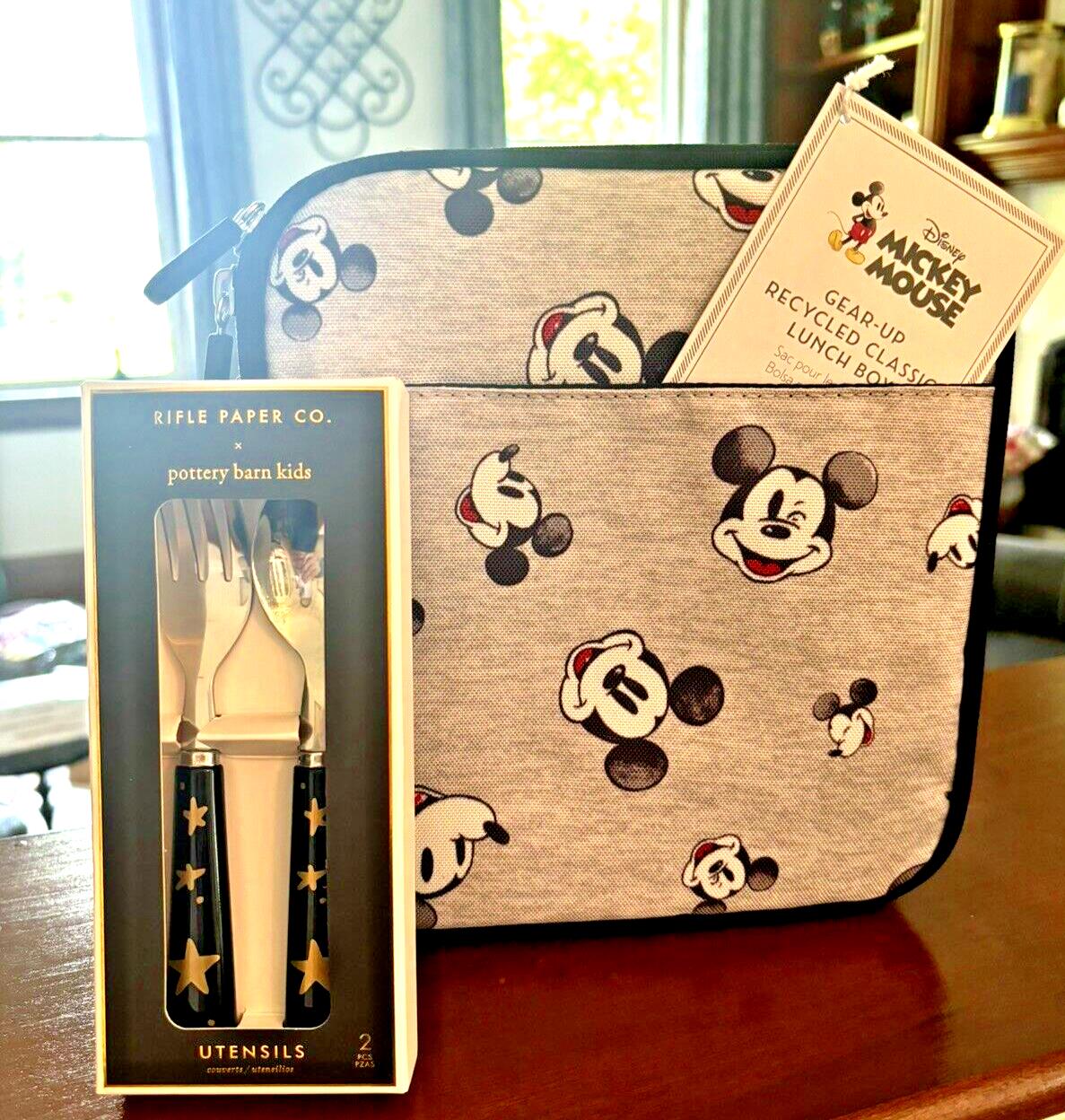 Pottery Barn School Disney Mickey Mouse LUNCH BOX BAG Star SET travel kids ??.