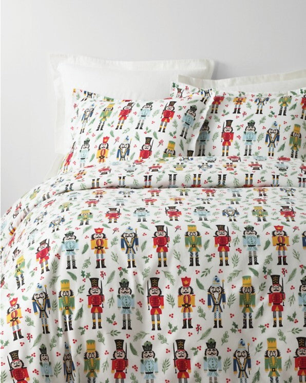 Garnet Hill Garland nutcracker Pillow Sham KING holiday Christmas gift party n