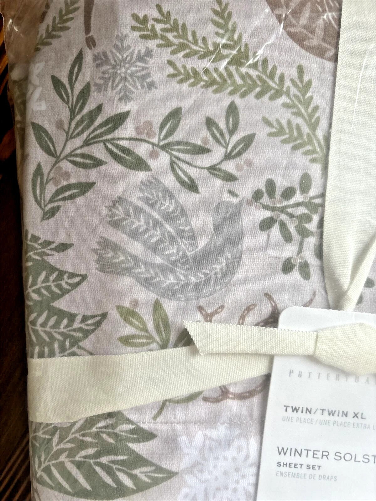 pottery barn Holiday Winter Soltice Christmas Deer tree ski lodge SHEET SET Twin