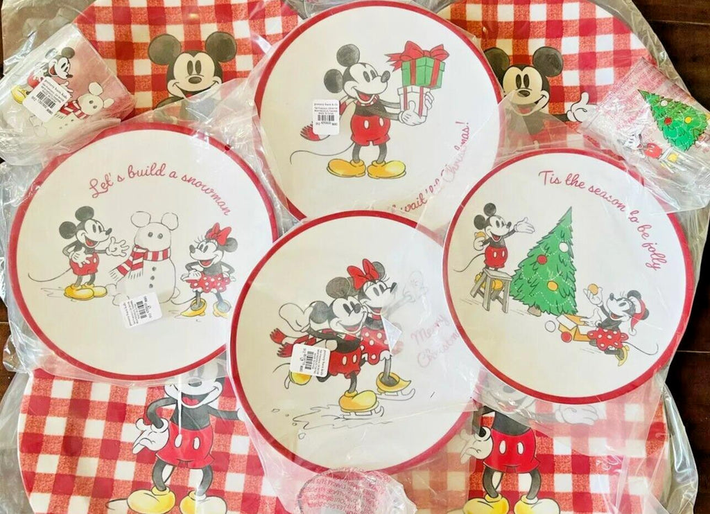 Pottery Barn Holiday Mickey Mouse Christmas Disney Dinner plate Kid party gift