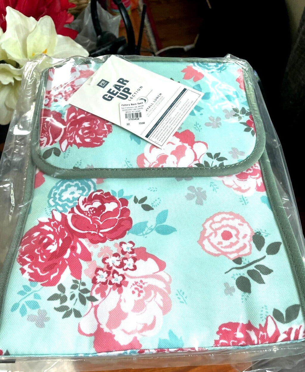 Pottery Barn School Disney LUNCH BOX BAG Garden Party flower floral teen gift .