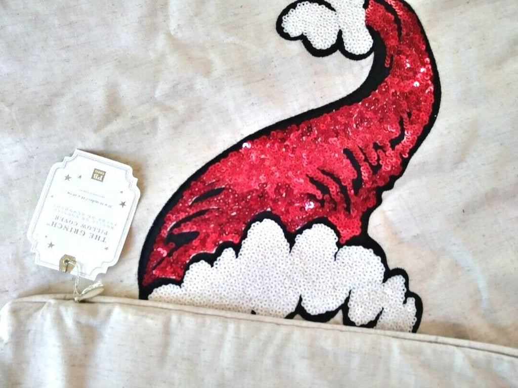 Pottery Barn Grinch Christmas pillow Sham Dr Seuss Holiday Gift party Disney n