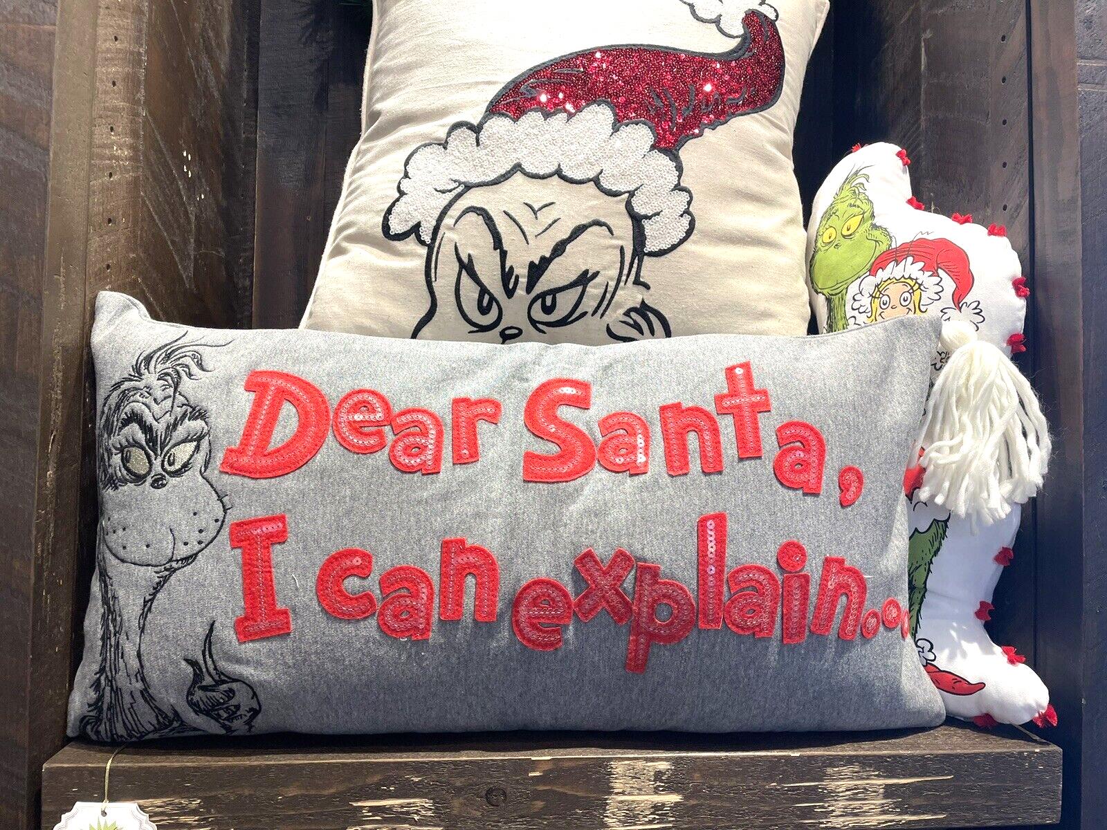 Pottery Barn Grinch Christmas pillow Sham Dr Seuss Holiday Gift party Disney n