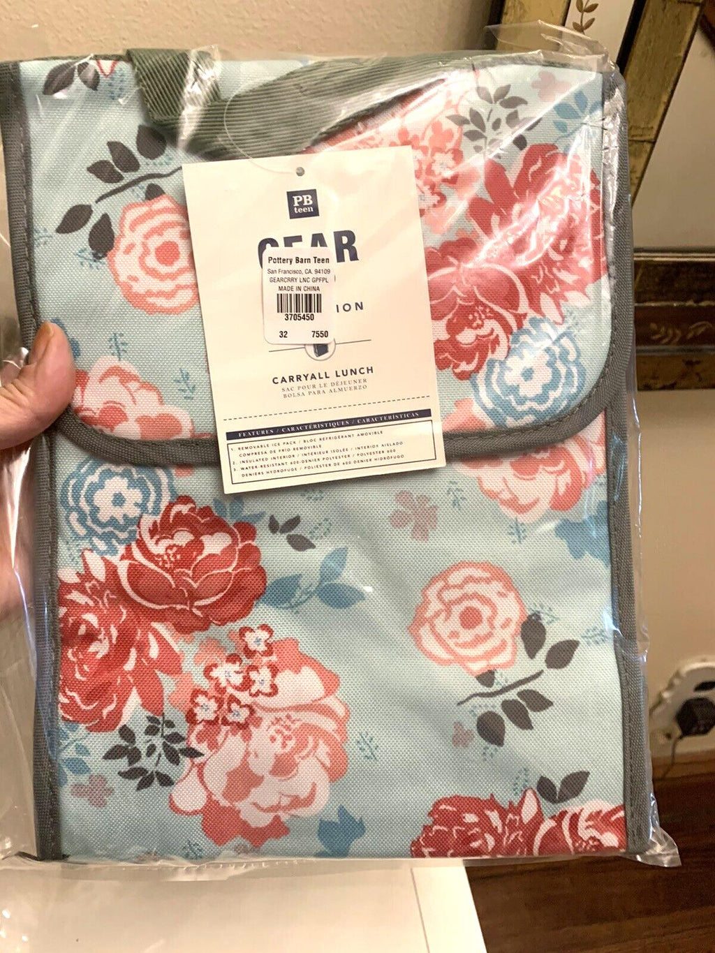 Pottery Barn School Disney LUNCH BOX BAG Garden Party flower floral teen gift .
