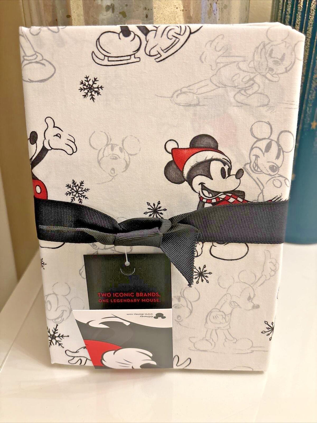 Pottery Barn Mickey Mouse Christmas pillowcase Holiday gift Disney school SET 2'