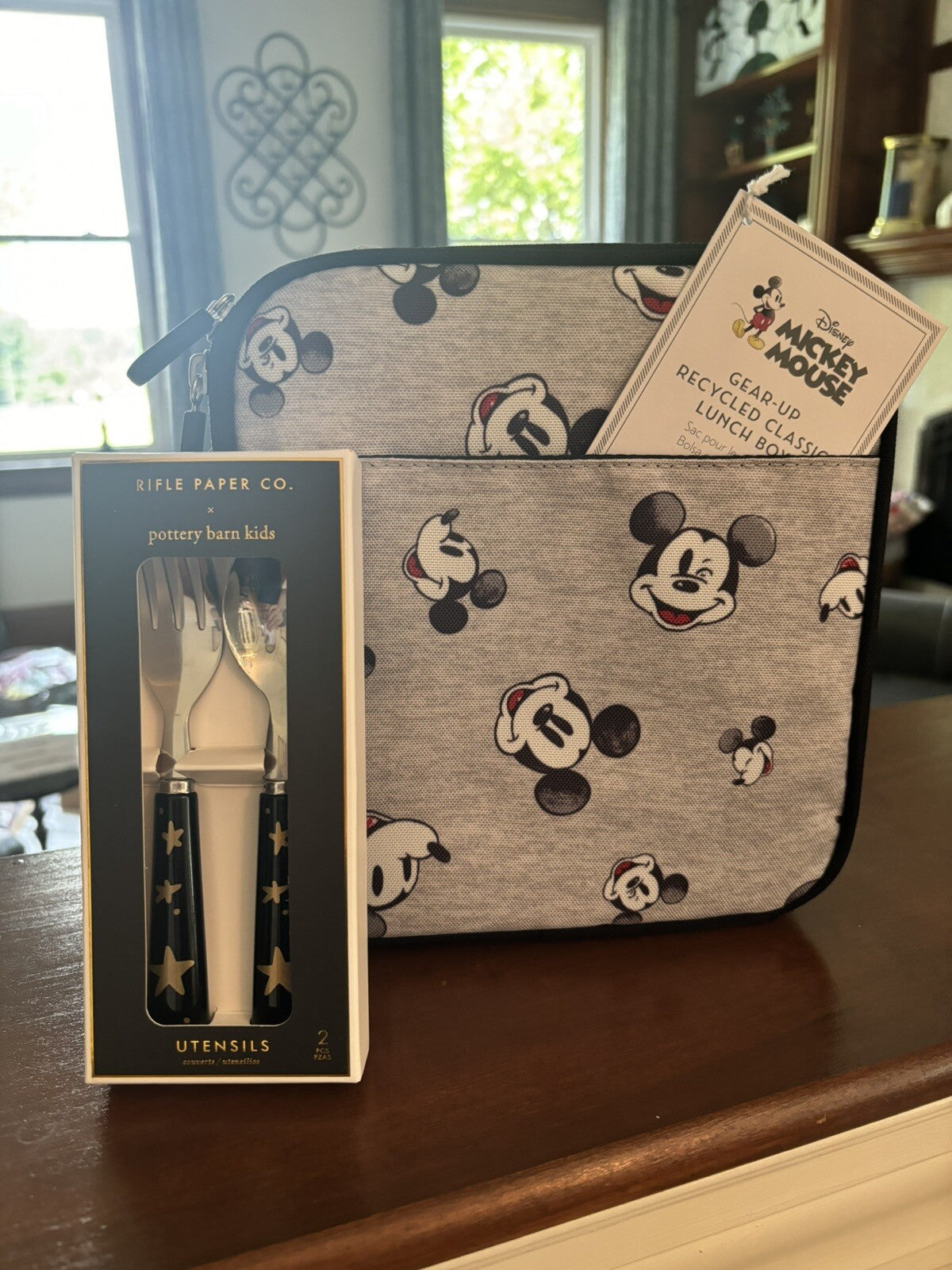 Pottery Barn School Disney Mickey Mouse LUNCH BOX BAG Star SET travel kids ??.