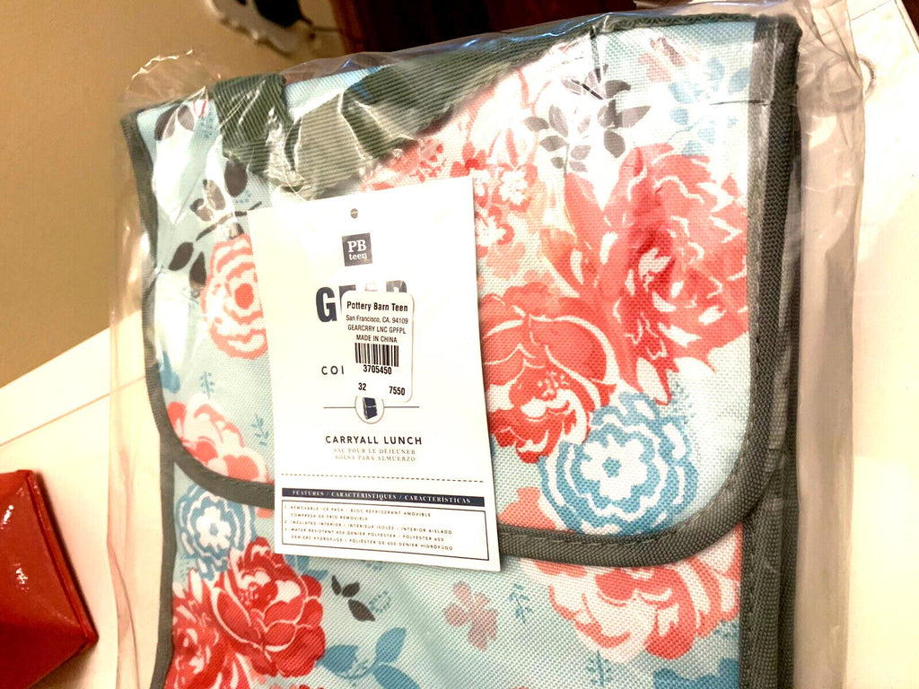 Pottery Barn School Disney LUNCH BOX BAG Garden Party flower floral teen gift .