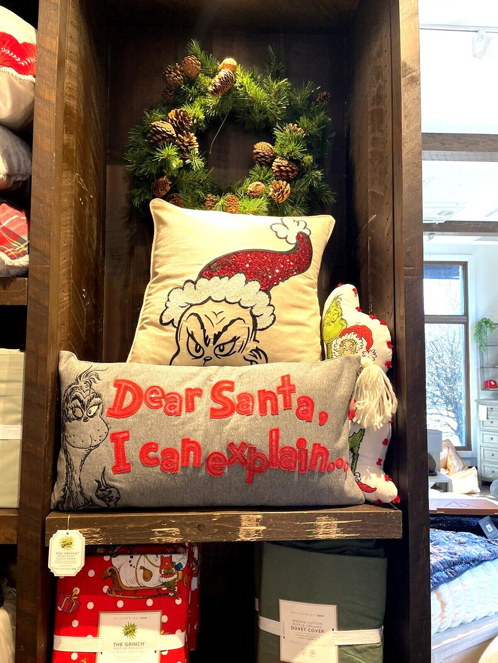 Pottery Barn Grinch Christmas pillow Sham Dr Seuss Holiday Gift party Disney n